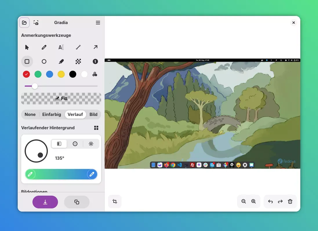 Gradia Export-Optionen