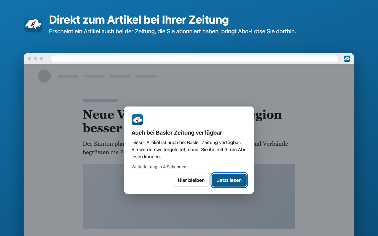 Weiterleitungs Hinweis von Abo-Lotse