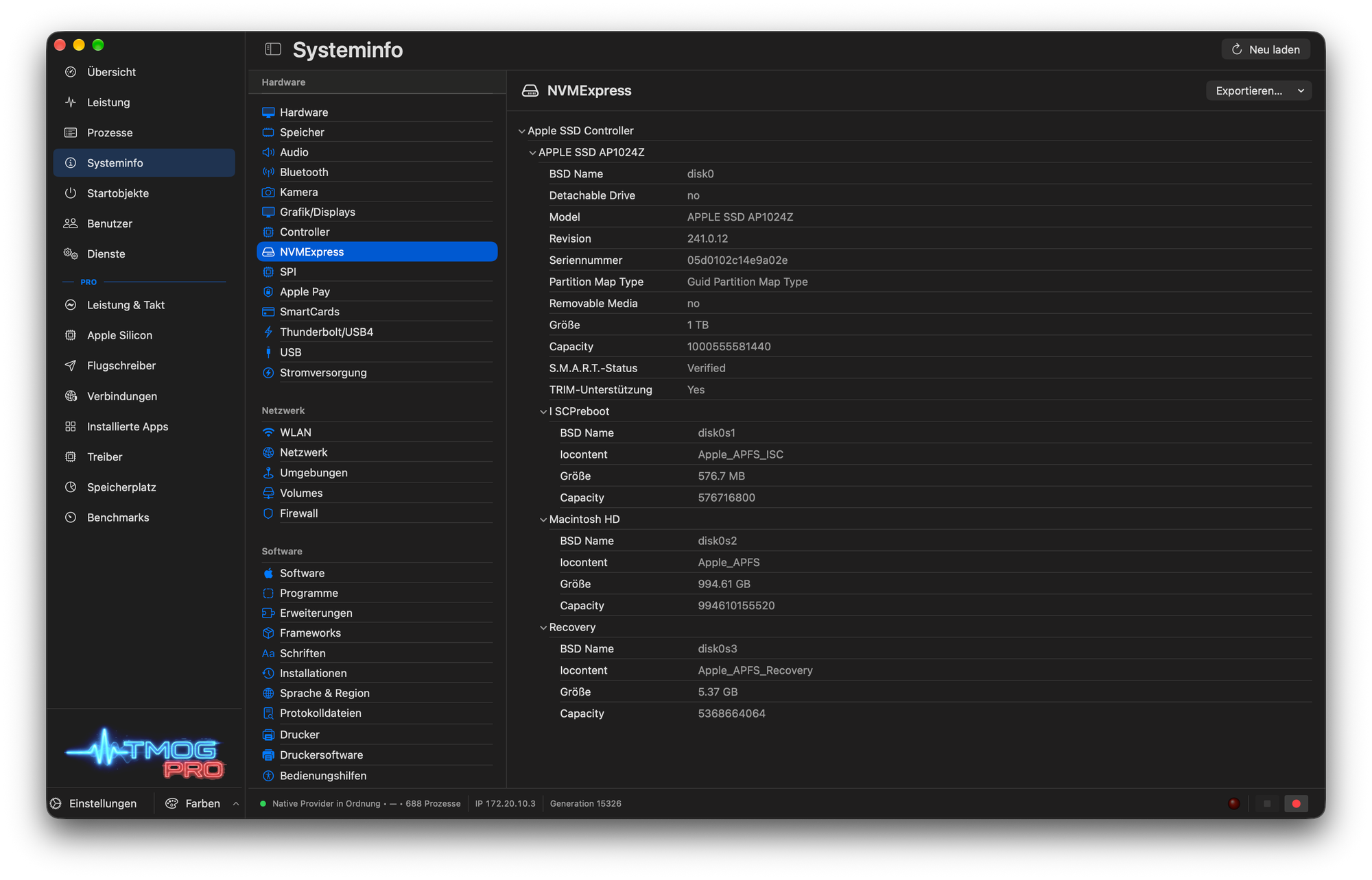 Systeminformationen unter MacOS