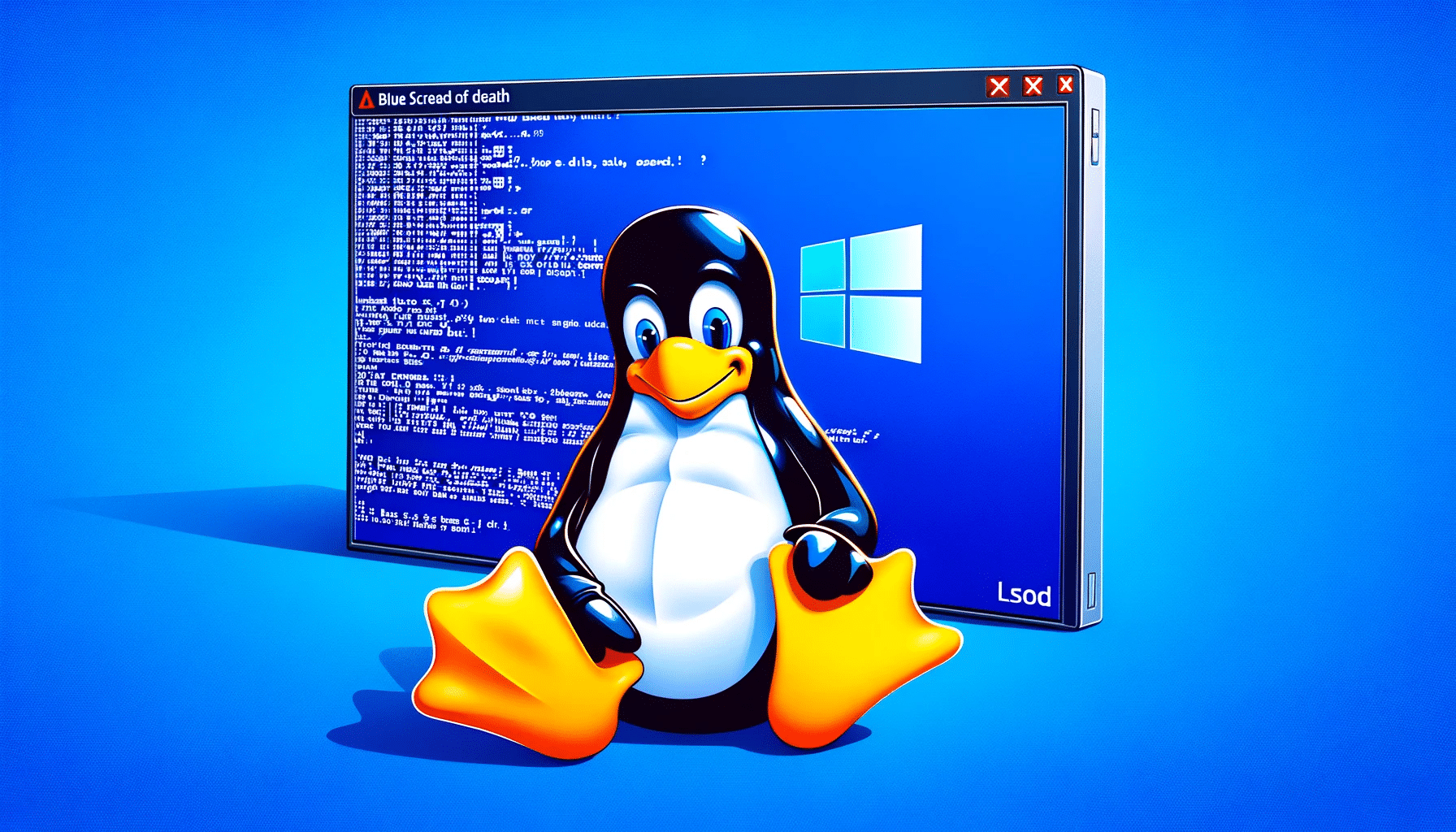 When Linux sees blue: A Windows classic gone astray